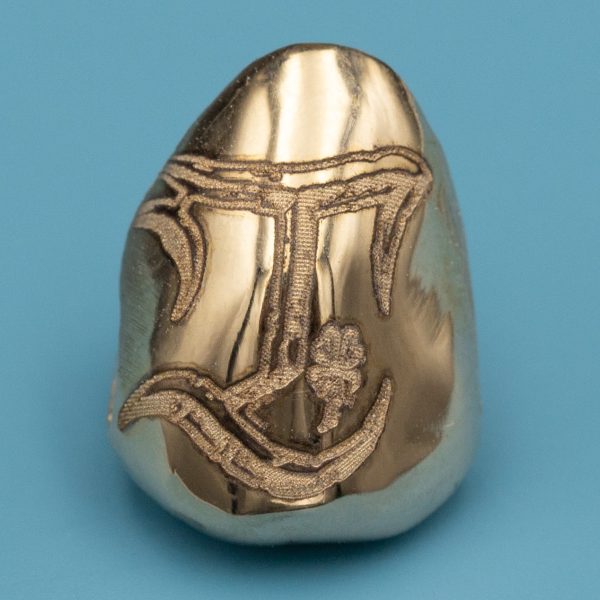 14K Gold Single with Laser Printed Design